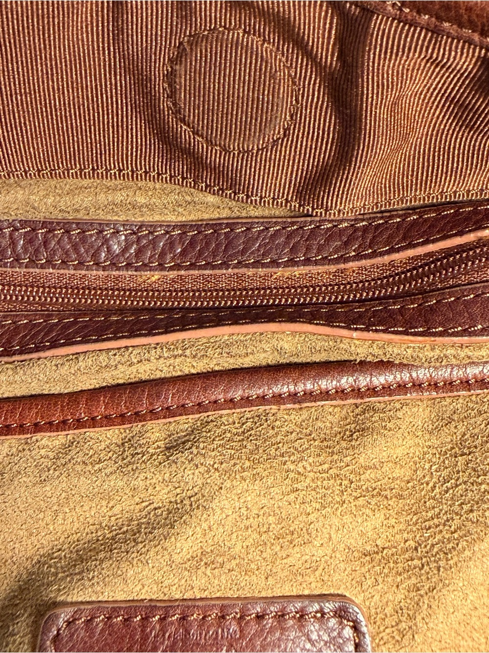 Liz Claiborne Cognac Leather Shoulder Bag with Gold Hardware - Picture 6 of 6